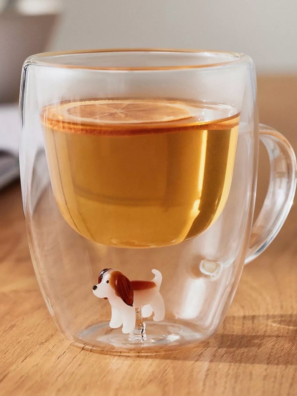 ANTHROPOLOGIE Double Wall Pet Dog Figurine Mug NWT
